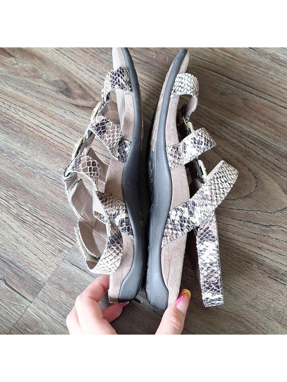 Vionic Brown Reptile Print Strappy Sandal Size 9 - Picture 8 of 9